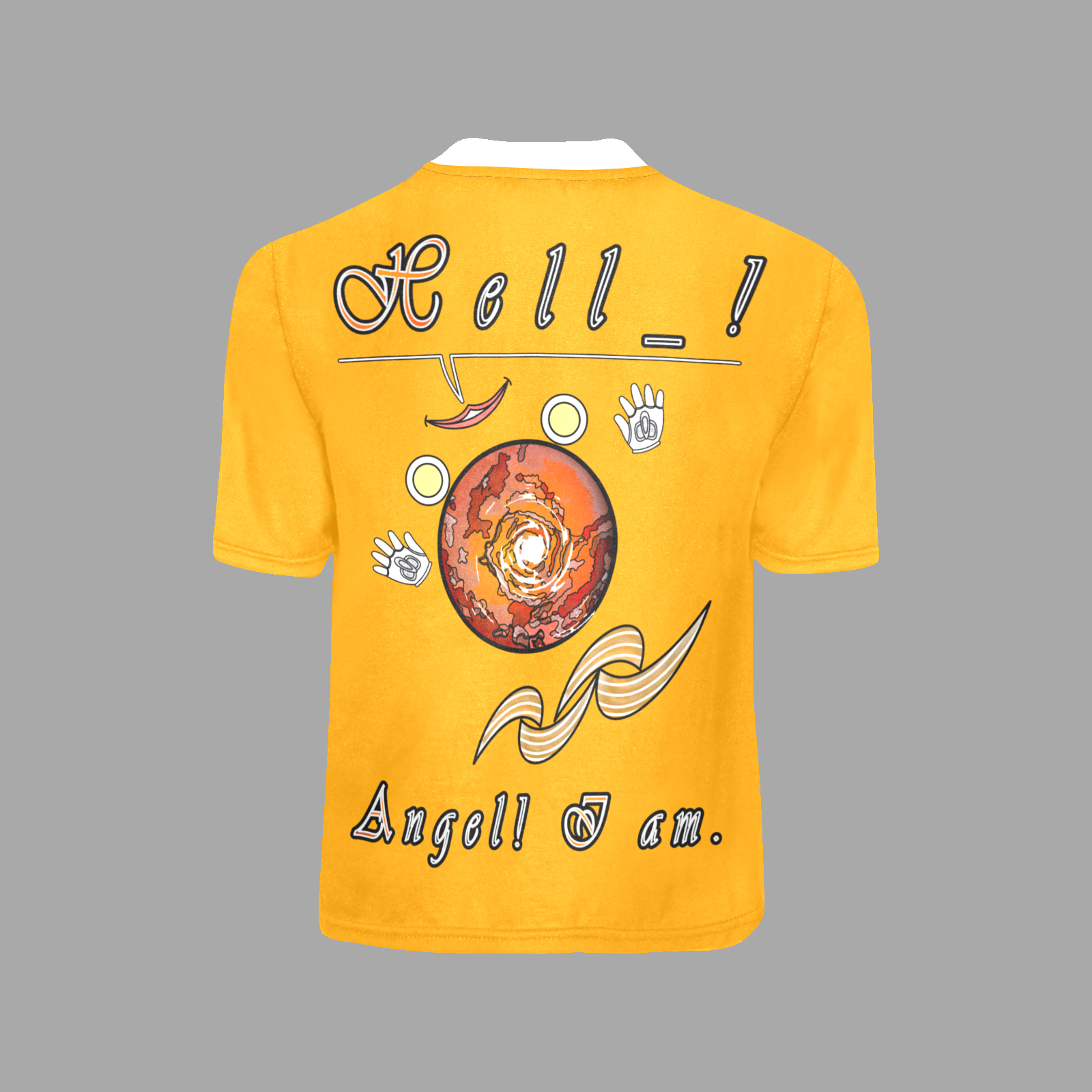 Teens girls' crew neck T-shirt orange 255165000 Hello Angel - Image 4