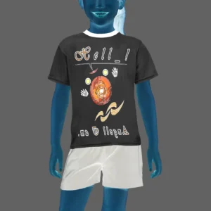 Teens girls' crew neck T-shirt black 000000000 Hello Angel