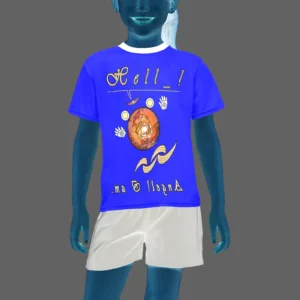 Teens girls' crew neck T-shirt blue 000000255 Hello Angel