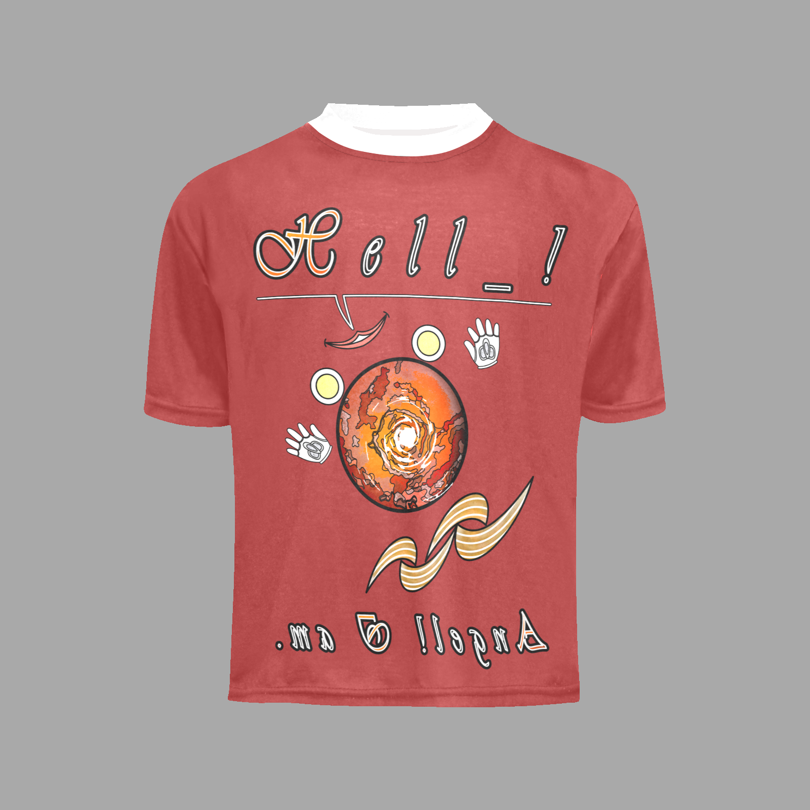 Teens girls' crew neck T-shirt brown 165042042 Hello Angel - Image 3