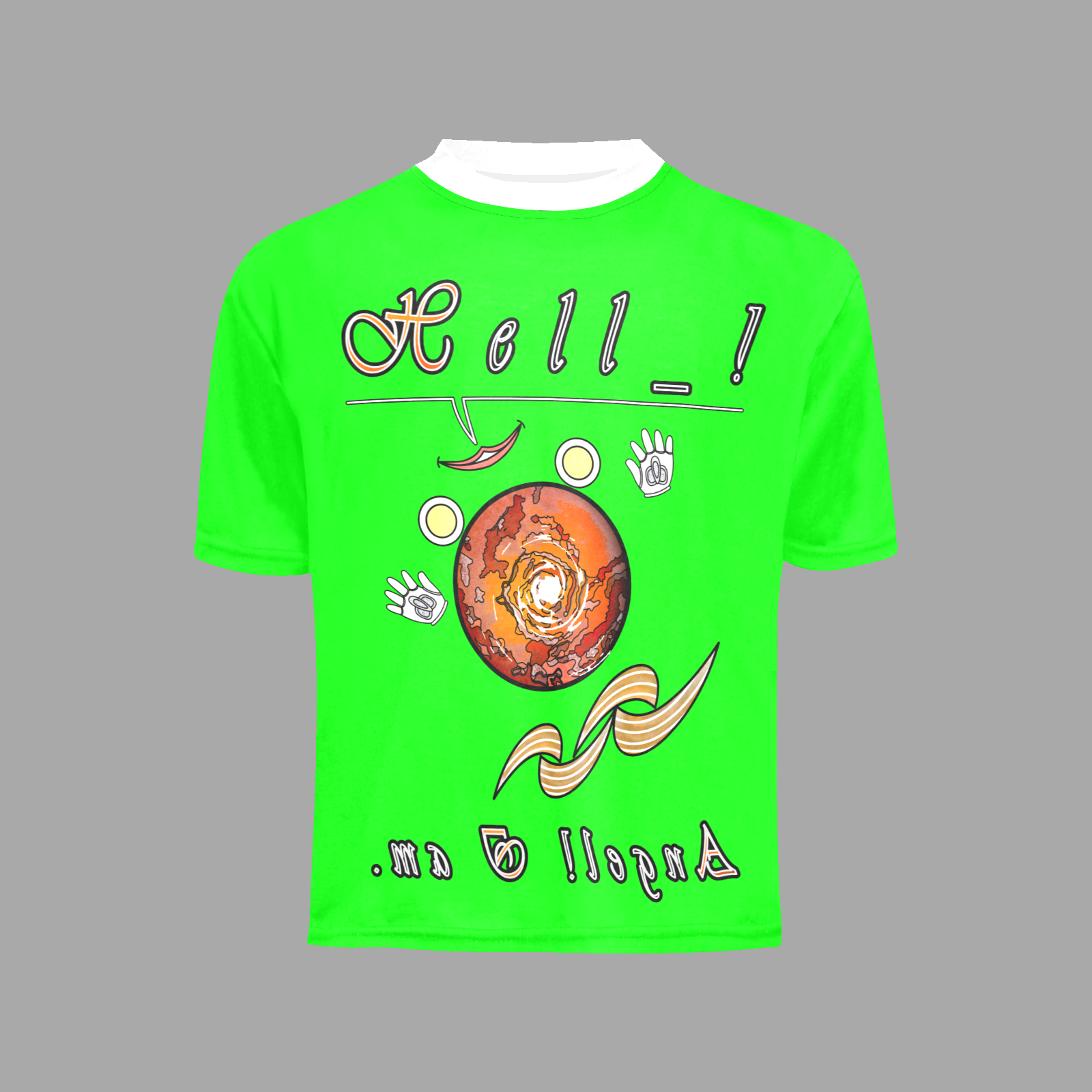 Teens girls' crew neck T-shirt green 000255000 Hello Angel - Image 3