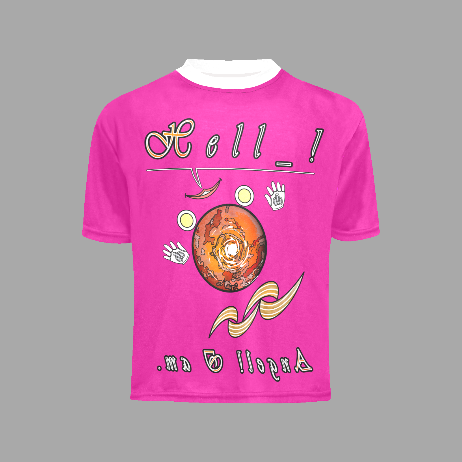 Teens girls' crew neck T-shirt pink 255020147 Hello Angel - Image 3