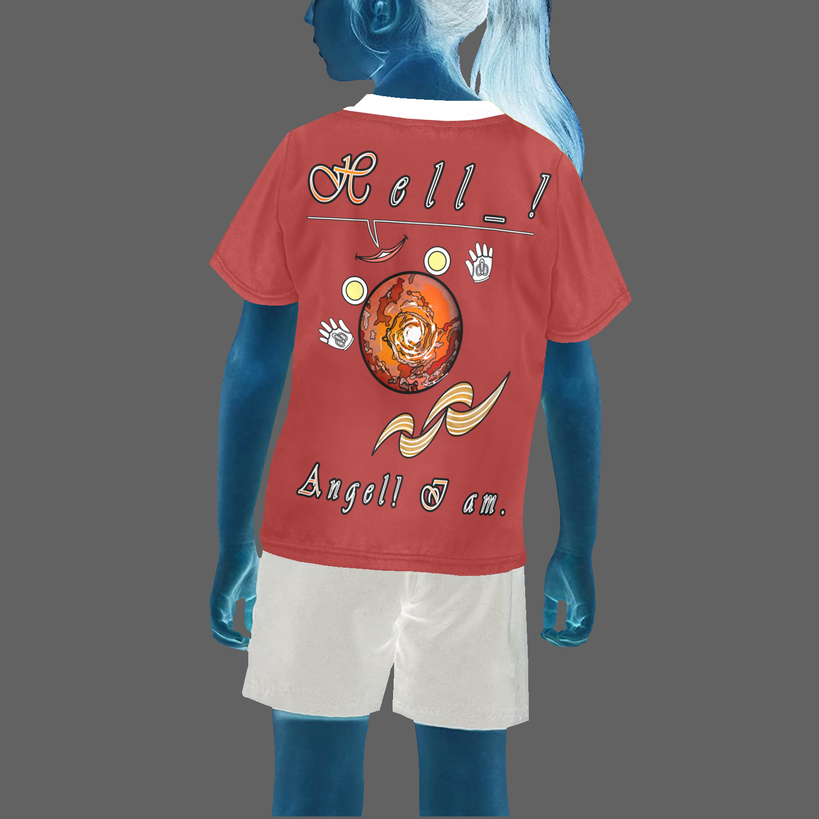 Teens girls' crew neck T-shirt brown 165042042 Hello Angel - Image 2