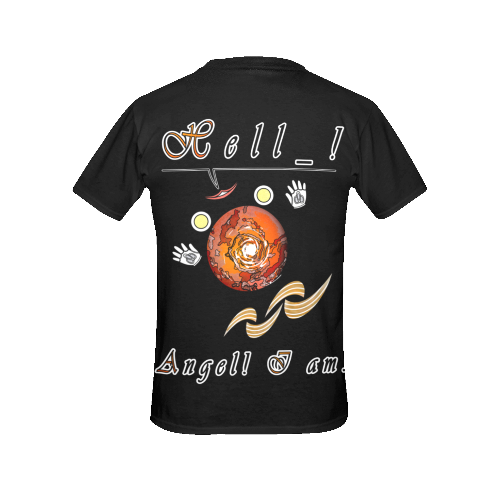 Women's Crew Neck T-Shirt black 000000000 Hello Angel - Image 4