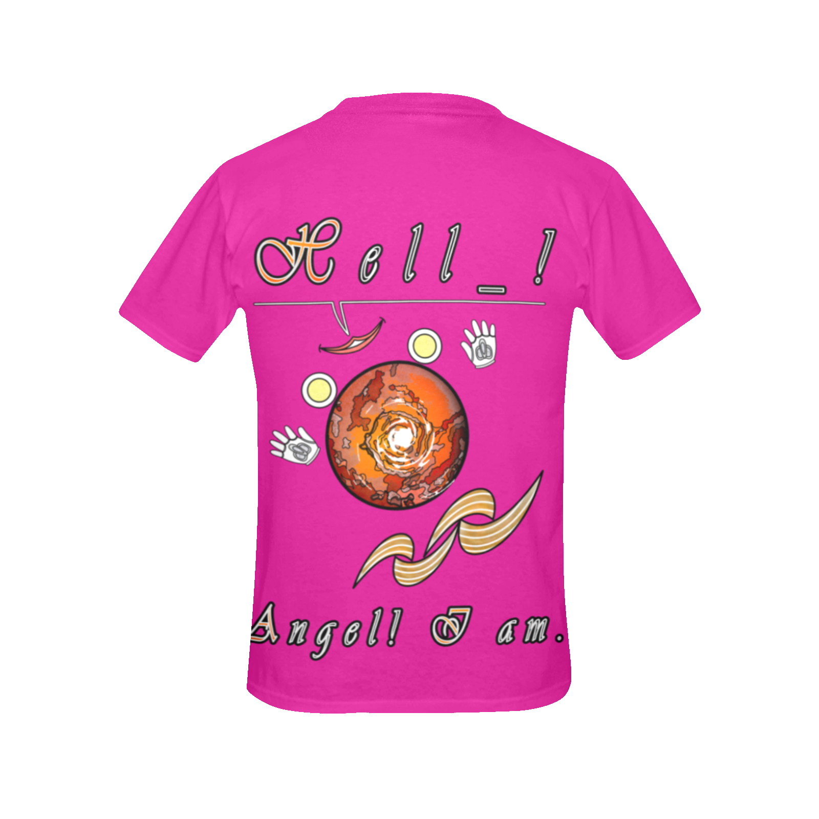 Women's Crew Neck T-Shirt pink 255020147 Hello Angel - Image 4