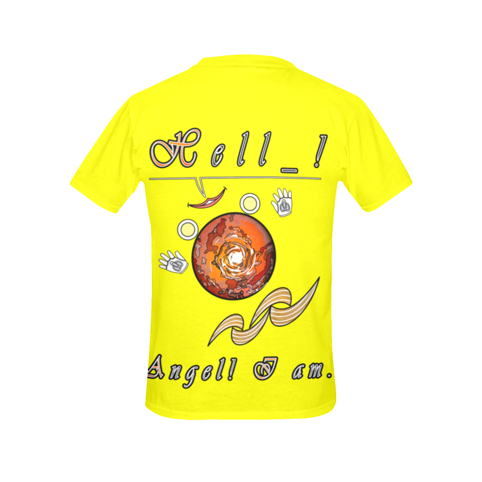 Women's Crew Neck T-Shirt yellow 255255000 Hello Angel - Image 4