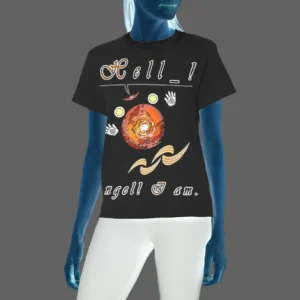 Women's Crew Neck T-Shirt black 000000000 Hello Angel