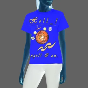 Women's Crew Neck T-Shirt blue 000000255 Hello Angel