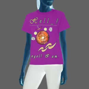 Women's Crew Neck T-Shirt purple 128000128 Hello Angel