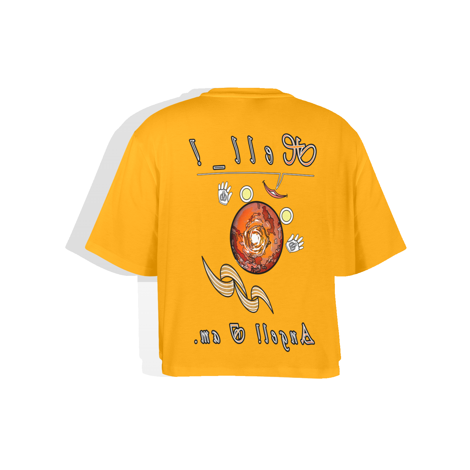Women's Cropped T-shirt orange 255165000 Hello Angel - Image 4