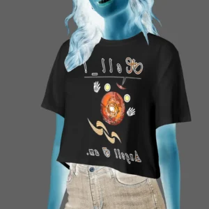 Women's Cropped T-shirt black 000000000 Hello Angel