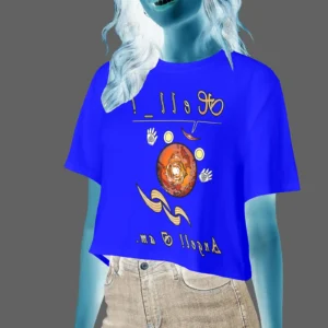 Women's Cropped T-shirt blue 000000255 Hello Angel