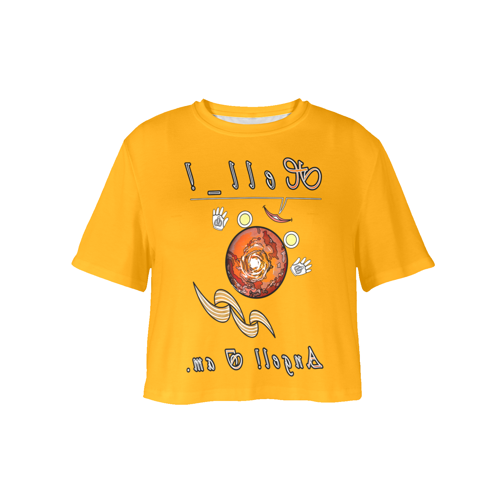Women's Cropped T-shirt orange 255165000 Hello Angel - Image 3