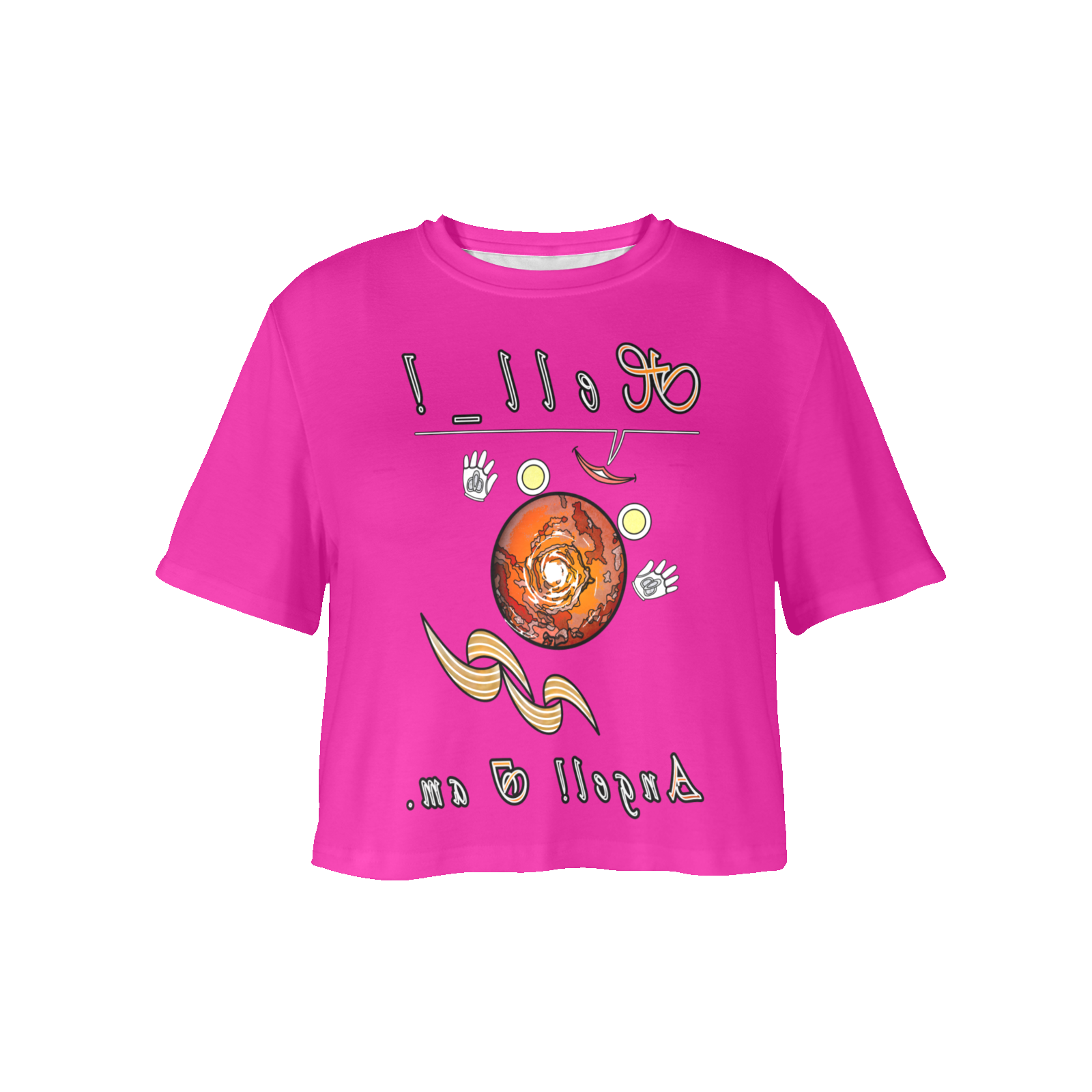 Women's Cropped T-shirt pink 255020147 Hello Angel - Image 3