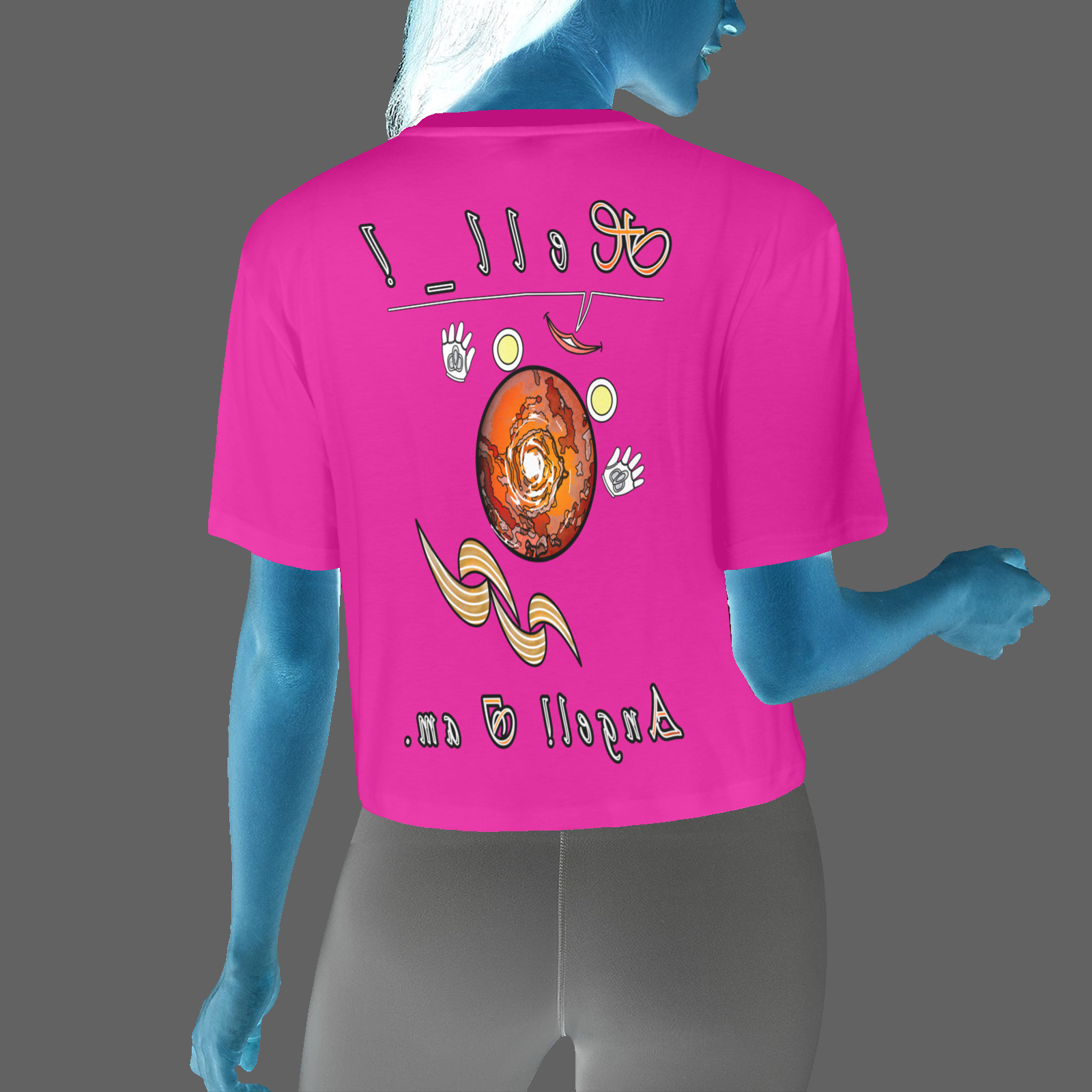 Women's Cropped T-shirt pink 255020147 Hello Angel - Image 2