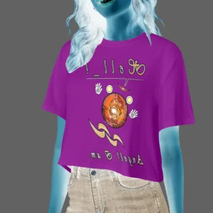 Women's Cropped T-shirt purple 128000128 Hello Angel