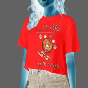 Women's Cropped T-shirt red 255000000 Hello Angel