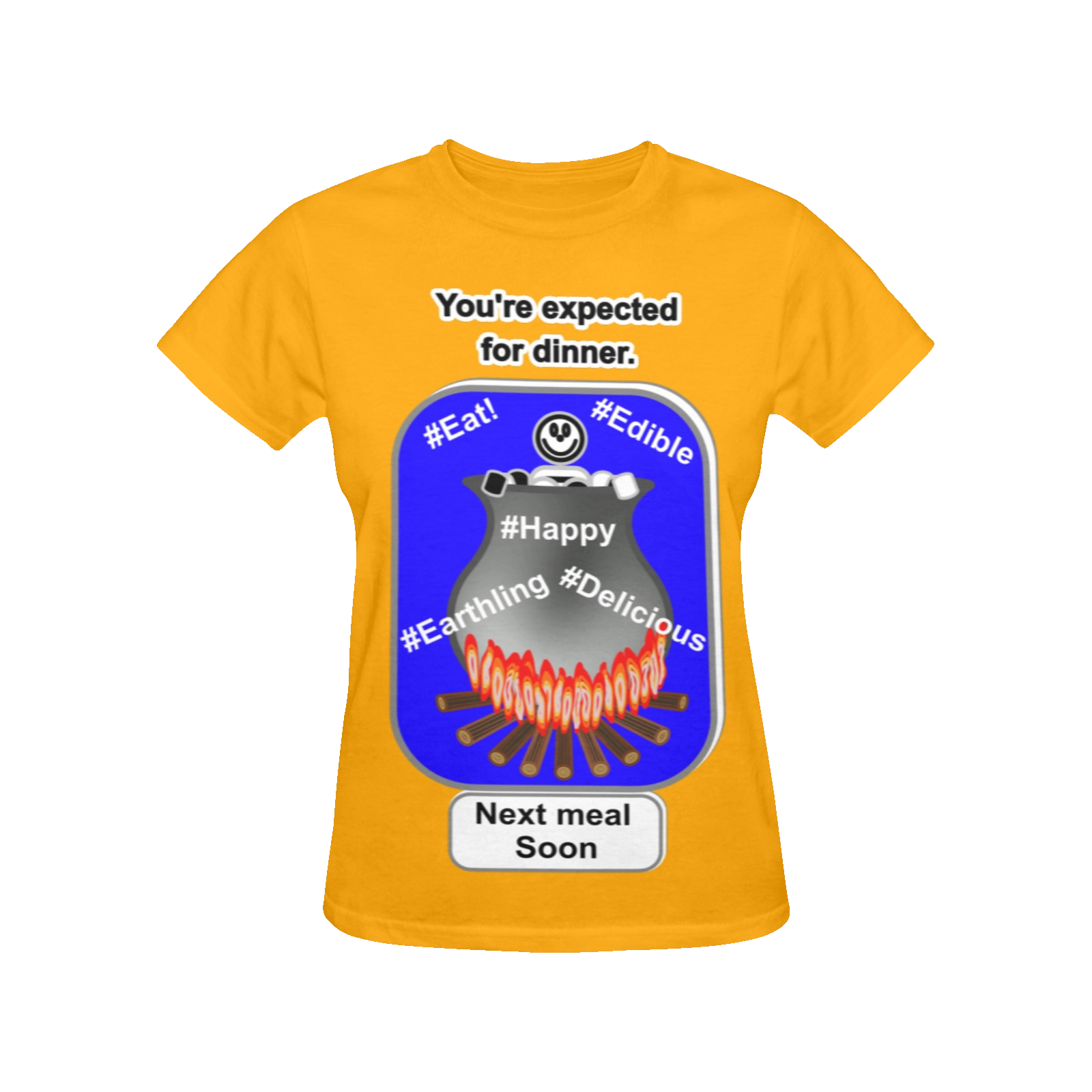 Women's Crew Neck T-Shirt orange 255165000 Cauldron Angel - Image 3