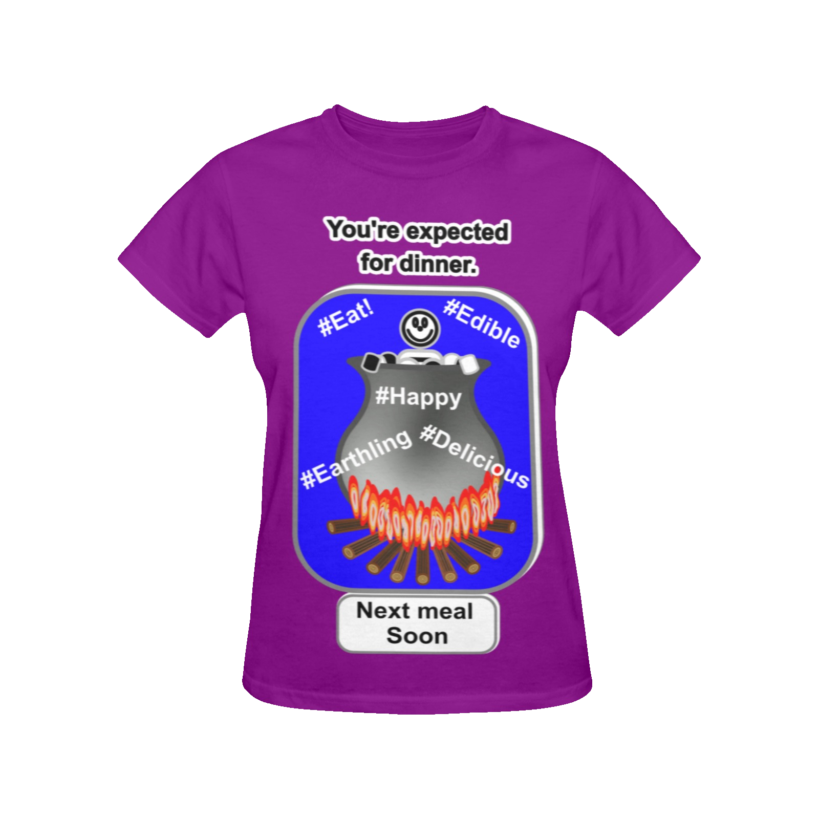 Women's Crew Neck T-Shirt purple 128000128 Cauldron Angel - Image 3