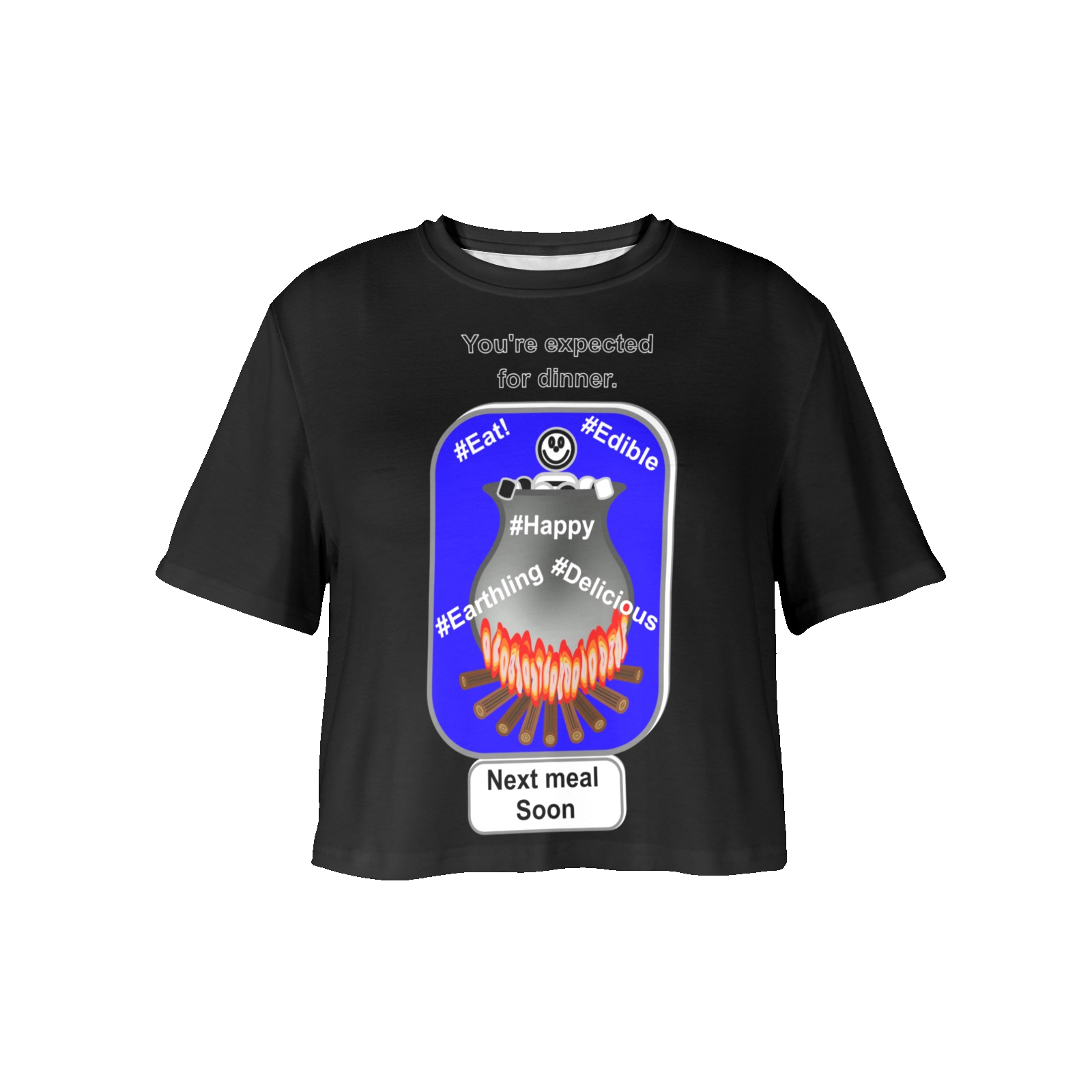 Women's Cropped T-shirt black 000000000 Cauldron Angel - Image 3