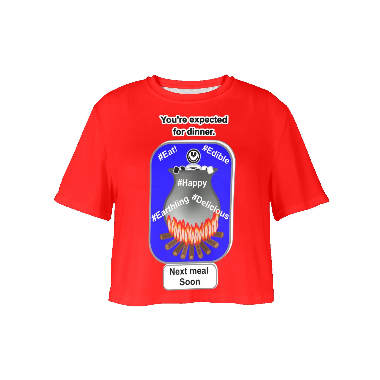 Women's Cropped T-shirt red 255000000 Cauldron Angel - Image 3